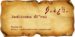 Jedlicska Örsi névjegykártya